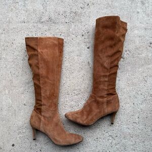 Lord & Taylor Tan Suede Heeled Boots